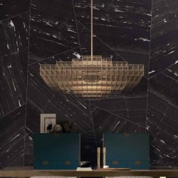 Креативен гранитогрес в черен цвят с мраморен ефект SUPREME WIDE - BLACK DELUXE от Flaviker (Италия)
